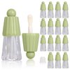 COSIDEA 15pcs 4ml Cute empty lip gloss tubes with fat wand Green short chubby big doe foot lipgloss tube