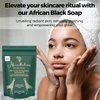Shayi Naturals Premium African Black Soap (1lb Pre-Cut 5 Bars): Black African Soap Bar, Raw African Black Soap Bar, African Black Soap Face Wash.