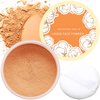 Oil Control Loose Face Powder,Translucent Setting Powder With a Powder Puff Long Lasting Makeup Covering Blemishes Brightens Skin Tone,Natural Matte Loose Powder for Women（3）
