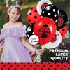 Ladybug 12" Birthday Party Balloons 50 Pcs | Red Black Polka Dots Ladybug Design Premium Latex Balloons | Perfect for Ladybug Birthday Party Decorations and Baby Shower Decorations by Vision E.D.