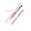 Dual-Ended Polygel Brush, 2 in 1 Stainless Steel Designs Nail Brushes, Polygel Brush And Spatula for Polygel Gel Acrylic Nails Extension(Pink)