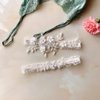 JWICOS 2Pcs Bride Wedding Lace Garters White Bridal Garter Brides Floral Leg Band Bridal Accessories for Bride and Women