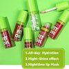 Tiejdhr 4 Colors Lip Oil Lip Glaze, Hydrating Lip Glow Oil Big Brush Head Shiny Moisturizing Lip Gloss, Long Lasting Non-sticky Fresh Transparent Tinted Plumping Lip Oil- Set A