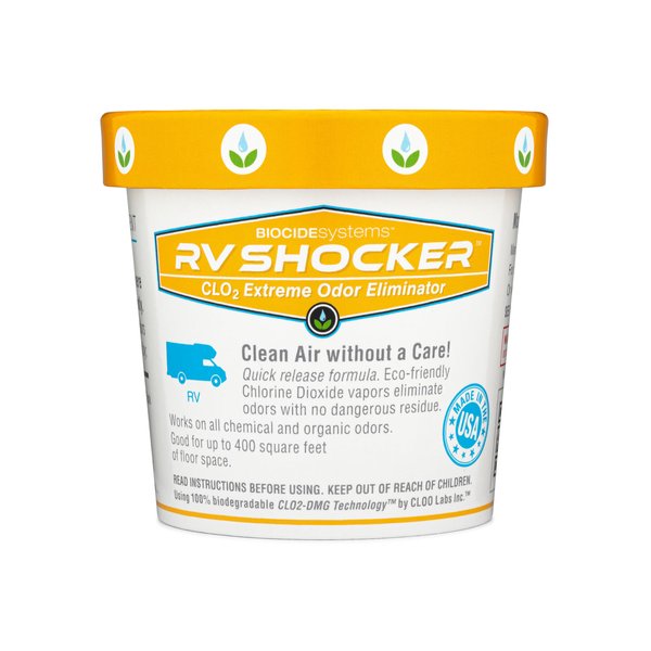 Biocide Systems RV Shocker, Quick Release Odor Eliminator for Camper & Trailer, Eco-Friendly Chlorine Dioxide Odor Bomb for Motorhome Up to 400 Square Feet of Floor Space