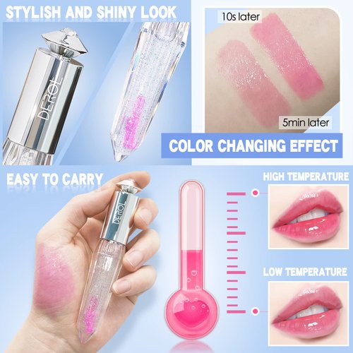 Color Changing Clear Liquid Blush for Cheeks and Lips, Moisturizing Multi-use Rouge Blush Gel, Magic Tinted Balm Waterproof Transparent Cream Liquid Blush, Glossy Shiny Finish Korean Blush Makeup -5ml