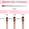 heemeei Kolinsky Acrylic Nail Brush Size 10- Nail Brushes for Acrylic Application - Acrylic Powder Brush for Nail Art - Nail Acrylic Brush for Professional Manicure DIY Home Salon (10#)