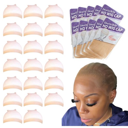 Ugrace Hair HD Wig Cap For Lace Front Wig HD Wig Caps For Women 20 PCS Transparent Wig Cap Stocking Wig Caps Invisible HD Wig Cap Wig Accessories Super Soft Breathable (20 PCS HD Wig Cap)