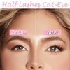 Half Lashes Natural Look with Clear Band Cat-Eye Lashes Wispy Fluffy Faux Mink False Eyelashes, 2 Styles Mixed 3/4 Corner Lashes Reusable Soft DIY Cluster Lashes Pack 14 Pairs by Heracks(37+Noya)