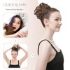 FESHFEN Messy Bun Hair Piece, Messy Hair Bun Scrunchies for Women Brown and Blonde Synthetic Wavy Curly Chignon Ponytail Hair Extensions Thick Updo Hairpiece for Daily Wear 1PCS