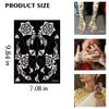 PPVWEY 10 Sheets Henna Tattoo Stencils 10 Pair Arm Hand Tattoo Template Temporary Indian Arabian Glitter Airbrush Tattoo Stickers for Face Body Paint DIY (Black)