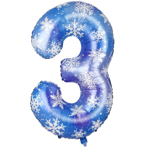 Lunmon 40 Inch Blue Snowflake Balloon Number 3 Snowflake Balloon Snowflake Birthday Balloons Decorations for Girls Birthday Snowflake Themed Party Supplies Winter Party Decorations(Number 3)