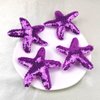 Kistreao 4Pcs Sequins Starfish Hair Clips Sea Star Glitter Hair Pins Mermaid Hair Barrettes Sparkling Hair Accessories for Women Girls Mermaid Birthday Wedding Celebration Beach Party Supplies(Purple)