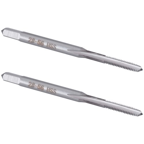 Burkit 2pcs No 2-56 UNC Thread Tap Right Hand, HSS 2 x 56 UNC Straight Fluted Machine Tap