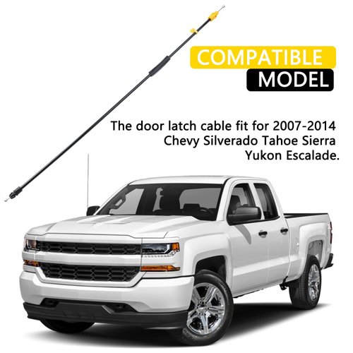 AFEISOL Door Latch Cable Compatible with 2007-2013 Chevrolet Silverado GMC Sierra, 25.8 in. Front Left or Right Door Lock Cable Connect with Inner Door Handle