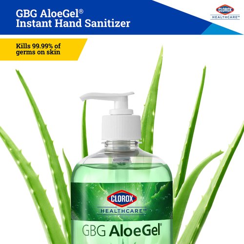 Clorox Healthcare GBG AloeGel Hand Sanitizer Gel 18oz (532ml) Hand Sanitizer Gel | Bleach Free Instant Hand Sanitizer Gel with Pump Sanitizer Dispenser
