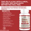 Gluten Away Dietary Supplement – Extra Strength Digestive Enzyme Health Gluten & Casein, Slower Digestion Release Protein Amino Acid in Bloodstream for Men and Women – 60 Capsules.