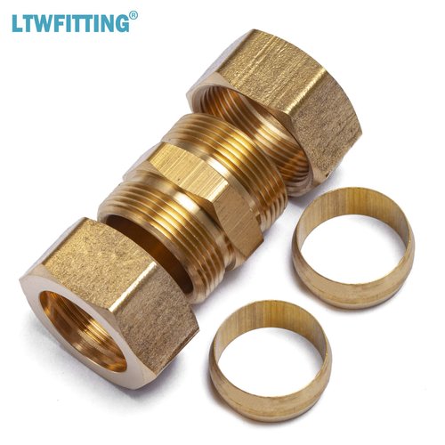LTWFITTING 3/4-Inch OD Compression Union,Brass Compression Fitting(Pack of 3)