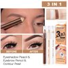 Eyebrow Pencil Eyebrow Lift Highlighting Pencil, Contour Pencil Set Highlighter Stick, Eyeliner, -3 Eye Makeup Pencil Set, Fill & Define Eyebrows, For Women (01# Light Brown)