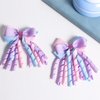 SUPCLIPS 3 Inch Hair Bow Clips Purple Curly Grosgrain Ribbon Hair Clips Handmade Kids Girls Cheer Hair Accessories for School Prom Party