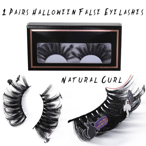 Uranian False Eyelashes Natural Look Faux Mink Lashes Fluffy Dramatic Decoration Long Lashes Halloween Costume Fake Eyelashes for Women and Girls(Style 2)