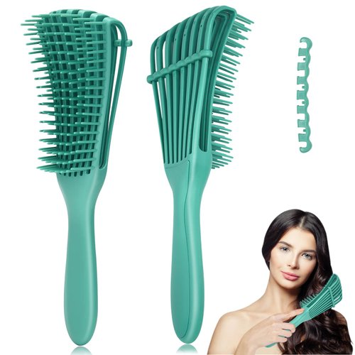 Hair Care Wet Detangling Brush - Octopus Hollow Structure Hair Brushes For Women No Pain Massageable Scalp Curly Hair Brush Ergonomic Design Hair Styling Tools & Appliances (Green)