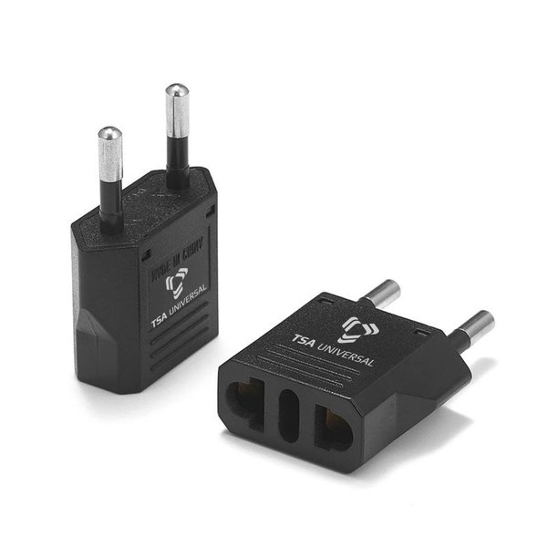 United States to Egypt Travel Power Adapter to Connect North American Electrical Plugs to Egyptian Outlets for Cell Phones, Tablets, eReaders, and More (2-Pack, Black)