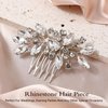 Xinjoduz Bridal Hair Comb, 2 PCS Rhinestone Wedding Hair Combs with Crystals, Sparkle Bridal Hair Accessories for Bride Bridesmaids Women Girls (Silver, 3.23 2.09 inches, Metal and Rhinestones)