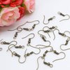 TOAOB 100pcs Earring Hooks Hypo Allergenic French Ear Wires with Ball and Coil 18mm Antique Bronze Fish Hook Earrings Making Supplies Jewelry Findings