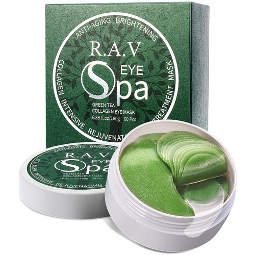 R.A.V Under Eye Patches, Eye Masks, 30 Pairs Collagen Patches for Nourish Firming Repair for Fine Lines, Wrinkles, Dark Circles Bags Eye Treatment, Improve Lines Puffiness for men women (Green Tea)