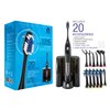 PURSONIC S520 Black Ultra High Powered Sonic Electric Toothbrush with Dock Charger, 12 Brush Heads & More! (Value Pack)