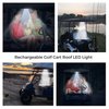 2-Pk Universal Golf Cart Roof Stick On Anywhere One Touch LED Light fits Club Car, Onward, Precedent, EZGO, Yamaha, Garia carts, AAA Battery Powered Puck designed for golf cart use, Great Golf Gifts