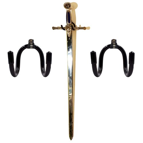 Flexible Adjustable Sword, Wall Hook Sword Hanger Display Universal Sword Holder Wall Mount for Sword,Dagger,Axe,Keyblade, etc - No Sword - Vertical/Horizontal Display - Sturdy Enough - 2 Pack