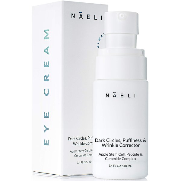 NAELI Eye Cream for Dark Circles, Puffiness & Wrinkles with Anti Aging Apple Stem Cell & Peptide Complex - Reduces Fine Lines, Diminishes Bags & Restores Under Eye, 1.4 oz