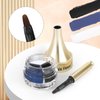 Music Flower 3 Colors Eyeliner Gel,Waterproof Eye Liner Gel Makeup Set,Smudge-proof Long lasting with a Eyeliner Brushes (Blue+Black+White)