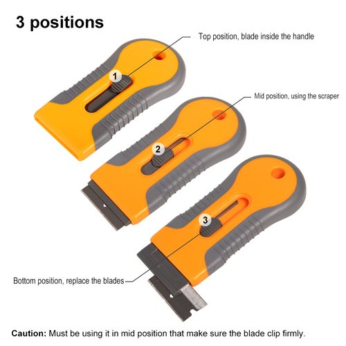 EHDIS Ceramic Scraper Car Sticker Remover Glass Cooktop Razor Scraper Label,Glue,Paint,Adhesive Remover Tool + 10pcs Stainless Steel Razor Blades