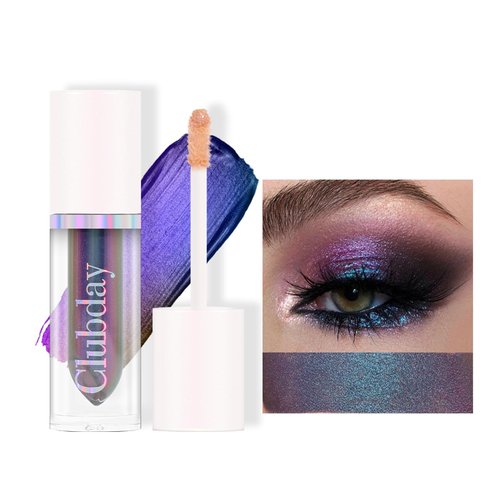 Kyannkara Liquid Glitter Eyeshadow, Metallic Glitter Shimmer Eye Looks Waterproof Long Lasting Quick-Drying Sparkling Eye Shadow Makeup Chameleon 06#