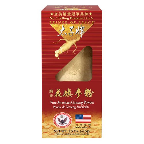 Prince of Peace 100% Wisconsin American Ginseng Powder (Panax Quinquefolium), Gift Box 1.5oz