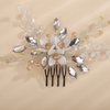 Sither Bridal Flower Hair Clip for Wedding Silver Hair Comb with Yellow Crystal for Women Hair Accessories for Bride Hair Clip Headpiece for Wedding Party Prom Gift