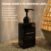 Black Soap Dispenser with Waterproof Labels, Plastic Hand Soap Dispenser for Bathroom, Thickened Plastic Dish Soap Dispenser, Shampoo and Conditioner Bottles with Funnel