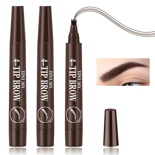 3P Eyebrow Tattoo Pen,Eyebrow Pencil Waterproof Eyebrow Microblading Brow Pen,Brow Pencil,Long Lasting Eyebrow Makeup,Creates Natural Looking Perfect Brows （Dark Brown）