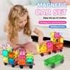 Magnetic Tiles Cars Construction Set: Magnet Bricks Truck Kit Toy for Kids Ages 3-5 4-8 5-7, Magnetic Building Stacking Blocks Cars Montessori Educational STEM Toys Gifts for 3+ Year Old Boys & Girls