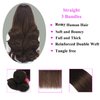 Straight Bundles Human Hair Brown - 12A Brazilian Virgin Hair Bundles Double Weft Weave 100G Unprocessed Bundles Human Hair Extensions For Black Women (16 18 20 Inch, 4 Medium Brown)