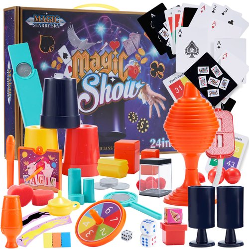 ENJOCASES Magic Kit Over 100 Magician Tricks for Kids Ages 6-12, Magic Lamp Grail Sets for Kids Party Favors Toys Gifts for Girl Boys Beginners