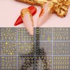 SONGJIE Golden Flowers Nail Art Stickers Decal 12 Sheets 3D Self-Adhesive Gold Flower Leaf Lace Nail Supplies Flower Nail Stickers Geometry Line Nail Designs for Women Girls Nail Art Decorations