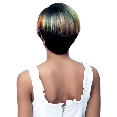 Bobbi Boss 5" HD Deep Lace Synthetic Hair Wig - MLF544 JOYLYN, High Heat Resistant Wigs (1, Jet Black)