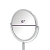 JERDON Two-Sided Tabletop Makeup Mirror - Makeup Mirror with 10X Magnification & Swivel Design - Portable 6-Inch Diameter Mirror in Chrome Finish - Model JP910CB