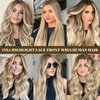 20 Inch Ombre Lace Front Wig Human Hair #8T18/60 Ash Brown to Blonde HD Lace Front Wigs Human Hair Pre Plucked Glueless 150% Density Highlights 13x4 Straight Lace Frontal Wigs for Women