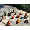 Qiandier Prehistoric Life Scene Toys Mammoth Saber-Toothed Tiger Wolf Figures Primitive Human Animal Playset 12 PCS