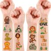 100 PCS Wildlife Wild One Jungle Animal Temporary Tattoos Sticker Wild One 1st First Birthday Decorations Party Supplies Favors Gifts Boys Girls Safari Zoo Cute Fake Tattoo School Reward Themed