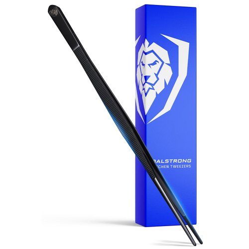 Dalstrong Professional Cooking Kitchen Tweezers - 12 inch - High-Precision Tweezer Tongs - Black Titanium Coating - BBQ, Plating, Multi-use - Stainless Steel - Culinary Fine Use - Kitchen Tongs